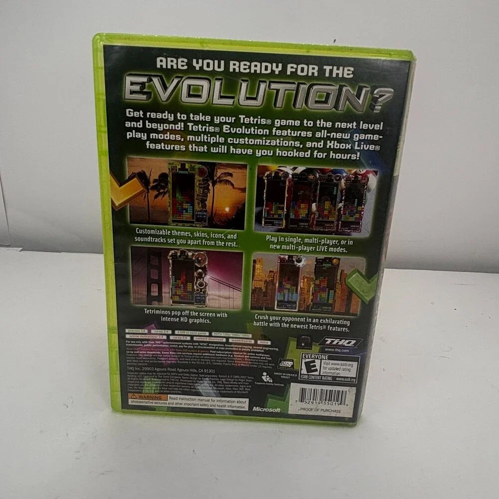 Tetris Evolution X360 (Microsoft Xbox 360, 2007) THQ Xbox Live No Manual